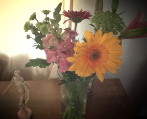 Do you love my little art model?  It's like it's saying "Whoa! Where did those come from?"